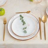 Скатерть Этель "Узор" цв.бежевый, 142*283 +/-3 см, 115 &plusmn;10 гр,100% п/э