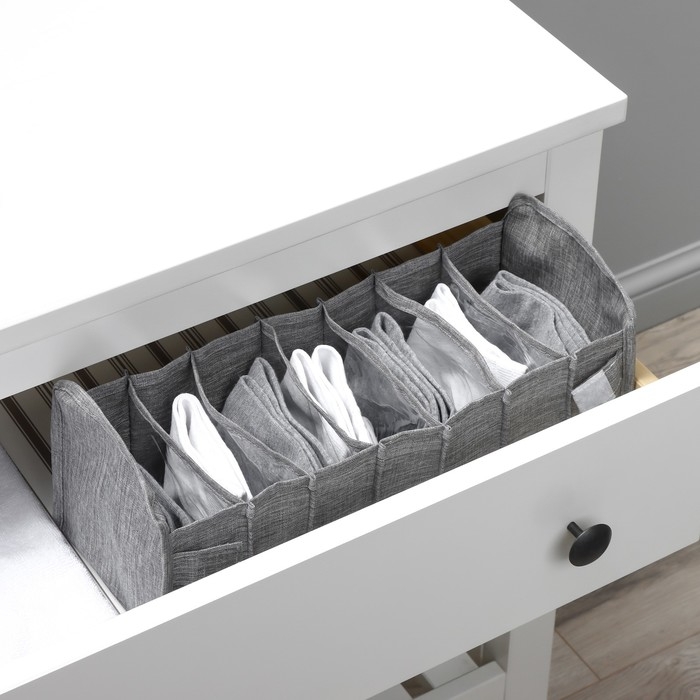 Органайзер для хранения белья Доляна, 7 ячеек, 35×15×13 см, цвет серый Органайзер для хранения белья Доляна, 7 ячеек, 35×15×13 см, цвет серый