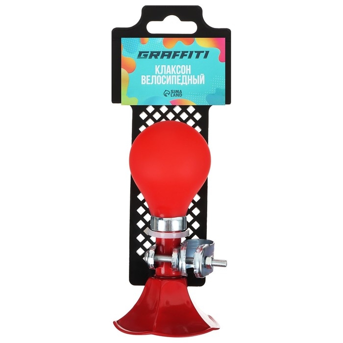Клаксон GRAFFITI, стальной, цвет красный Клаксон GRAFFITI, стальной, цвет красный