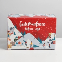 Коробка подарочная новогодняя складная &laquo;Зимний город&raquo;, 22 х 15 х 10 см, Новый год