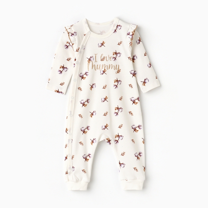 Комбинезон детский с открытыми ножками, цвет белый, рост 74