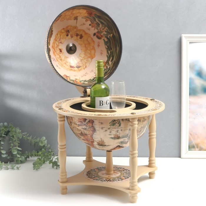 Глобус-бар декоративный, песочный цвет 43х33х33 см