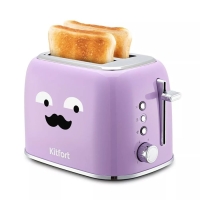 Тостер Kitfort КТ-6218-3, 870 Вт, 6 режимов прожарки, 2 тоста, фиолетовый Тостер Kitfort КТ-6218-3, 870 Вт, 6 режимов прожарки, 2 тоста, фиолетовый