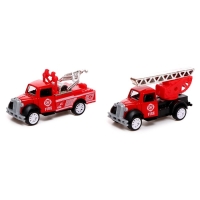 Грузовик металлический &laquo;Пожарная служба&raquo;, инерционный, с 2 машинками