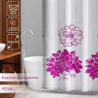 Штора для ванной комнаты Доляна «Пионы», 180×180 см, PEVA Штора для ванной комнаты Доляна «Пионы», 180×180 см, PEVA