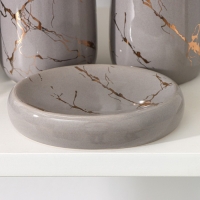 Набор аксессуаров для ванной комнаты SAVANNA «Гроза», 4 предмета (мыльница, дозатор для мыла, 2 стакана), цвет серый Набор аксессуаров для ванной комнаты SAVANNA «Гроза», 4 предмета (мыльница, дозатор для мыла, 2 стакана), цвет серый