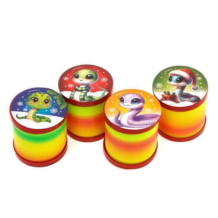 Новый год! Пружинка радуга &laquo;Змея удачи&raquo;, цвета МИКС, d.-5см, новогодний подарок