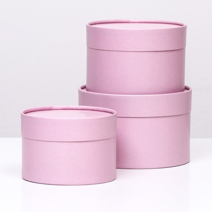 Набор шляпных коробок 3 в 1, Набор шляпных коробок 3 в 1,"Пыльная роза",16 х 10,14 х 9,13 х 8,5 см