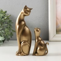 Полистоун набор кошка с котёнком 15,5 см 9,3 см (набор 2 шт)