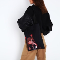 Шопер шопер «Аниме девочка», 35х0.5х40 см, отдел без молнии, без подклада, чёрный Шопер шопер «Аниме девочка», 35х0.5х40 см, отдел без молнии, без подклада, чёрный