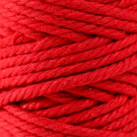Шнур для вязания 100% хлопок, ширина 3мм 25м 80гр "Красный" 4,5х4,5х10 см