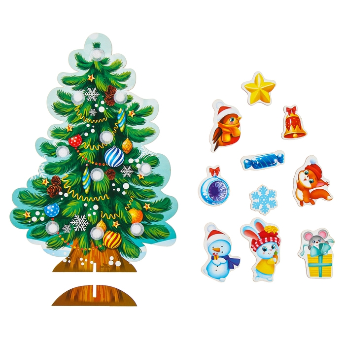 Новогодняя головоломка. Липучки «Новый год! Наряди ёлочку» Новогодняя головоломка. Липучки «Новый год! Наряди ёлочку»