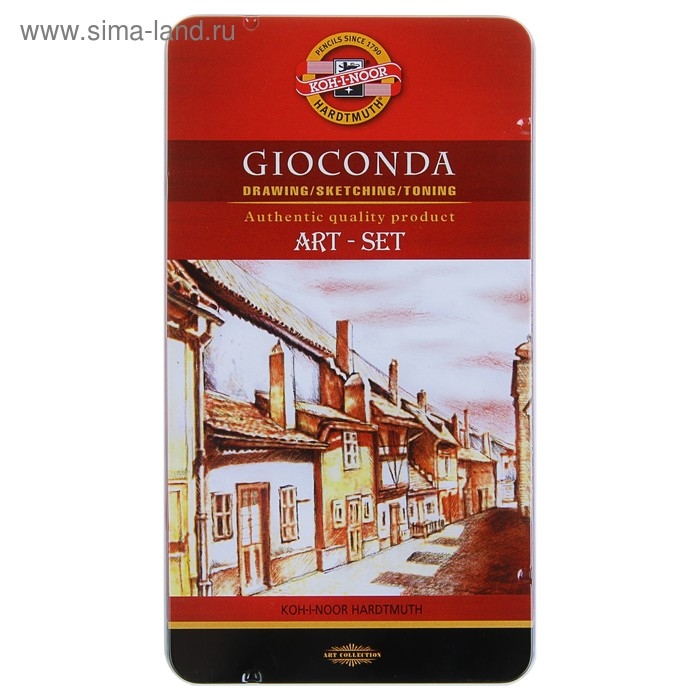 Художественный набор Koh-I-Noor 8890, GIOCONDA, 10 предметов в металлическом пенале Художественный набор Koh-I-Noor 8890, GIOCONDA, 10 предметов в металлическом пенале