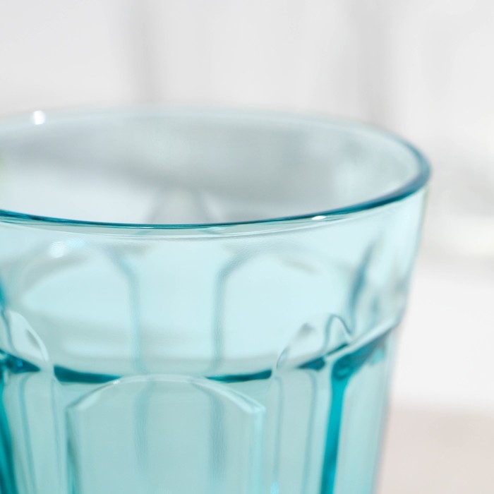 Стакан низкий стеклянный &laquo;Роман&raquo;, 250 мл, цвет бирюзовый