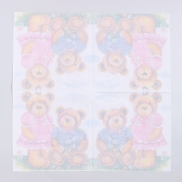 Салфетки бумажные &laquo;Медвежата&raquo;, 33х33 см, набор 20 шт