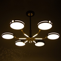 Люстра "Нестер" 6хLED 156Вт 3000-6000К черно-золотой 87х87х35 см BayerLux Люстра "Нестер" 6хLED 156Вт 3000-6000К черно-золотой 87х87х35 см BayerLux