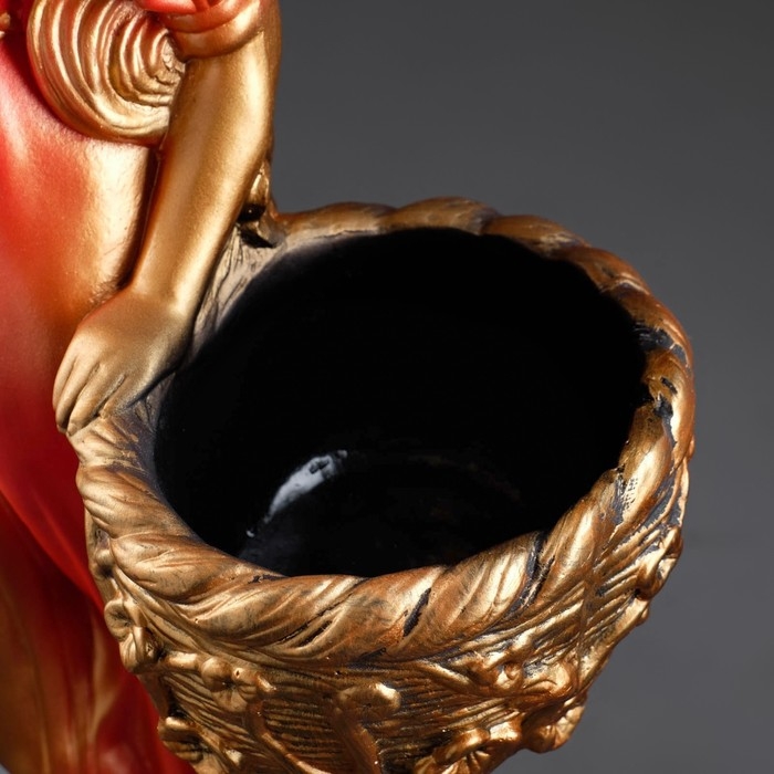 Фигура "Девушка с двумя кашпо" красная, 24х30х96см