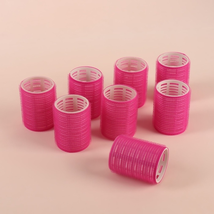 Бигуди &laquo;Липучка&raquo;, d = 4,4 см, в косметичке, 8 шт, цвет МИКС