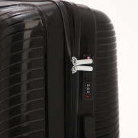 Чемодан большой 100 л (L), отдел на молнии, кодовый замок, 4 колеса, цвет чёрный Чемодан большой 100 л (L), отдел на молнии, кодовый замок, 4 колеса, цвет чёрный