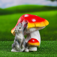 Садовая фигура "Мухомор с зайчиком" 20х23см Садовая фигура "Мухомор с зайчиком" 20х23см