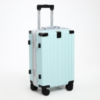 Чемодан малый 37 л (S), отдел на молнии, 2 кодовых замка, 4 колеса, крючок, цвет голубой