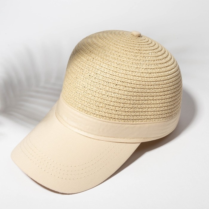 Кепка женская плетеная MINAKU цвет бежевый, размер 56-58 Кепка женская плетеная MINAKU цвет бежевый, размер 56-58