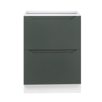 Шкаф напольный 600 2 ящика Хельга, 600х500х824, Белый/Олива софт МДФ