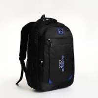 Рюкзак школьный на молнии, 4 кармана, цвет чёрный/синий Рюкзак школьный на молнии, 4 кармана, цвет чёрный/синий