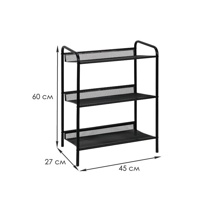 Подставка для обуви &laquo;Женева-13&raquo;, 3 полки, 45&times;27&times;60 см, цвет чёрный