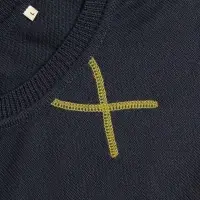 Джемпер Stitch с контрастной отделкой, синий с зеленым, размер S