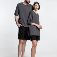 Футболка унисекс оверсайз Crosstown, темно-серая, размер L