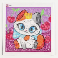 Алмазная мозаика для детей на раме с полным заполнением разнымии стразами &laquo;Кошечка&raquo;, 15 х 15 см