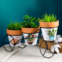 Набор кашпо "Велосипед" 3шт, на подставке, 9х9см Набор кашпо "Велосипед" 3шт, на подставке, 9х9см