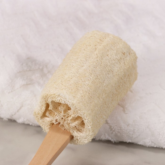 Мочалка с ручкой, люфа, гладкая, 33х7 см Мочалка с ручкой, люфа, гладкая, 33х7 см