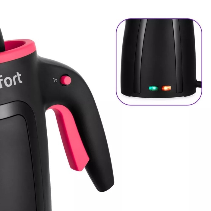 Пароочиститель Kitfort KT-9170-1, 1050 Вт, 0,38 л, 30 г/мин, нагрев 3 мин, чёрно-красный Пароочиститель Kitfort KT-9170-1, 1050 Вт, 0,38 л, 30 г/мин, нагрев 3 мин, чёрно-красный