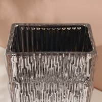 Ваза для цветов &laquo;Монарда&raquo; из стекла, серебро 25&times;13,5&times;9,5 см