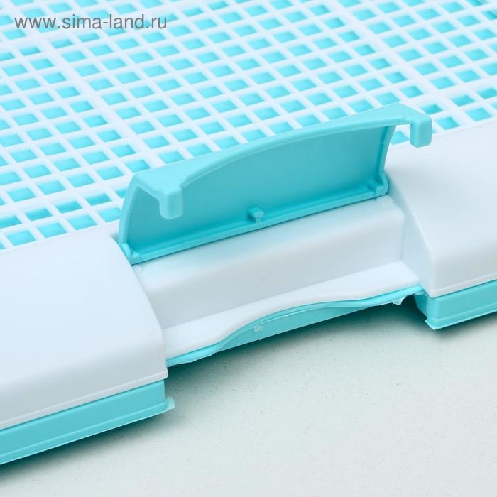 Туалет для собак с сеткой и столбиком, 63,5 х 47 х 5 см, голубой