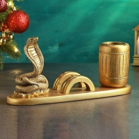 Кашпо - органайзер "Змея Кобра" золото с позолотой Кашпо - органайзер "Змея Кобра" золото с позолотой