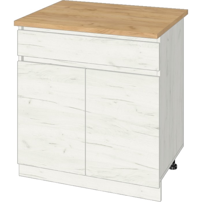 Шкаф напольный Зара 1 ящик 800х600х850 крафт белый