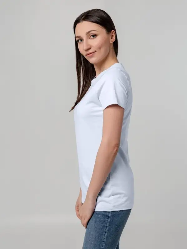 Футболка женская T-bolka Stretch Lady, белая (холодный оттенок), размер S