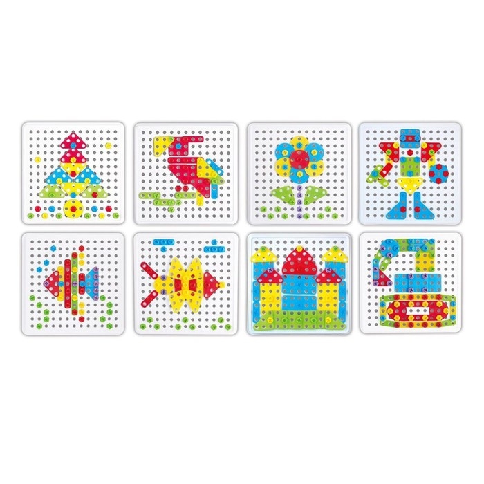 Конструктор &laquo;Болтовая мозаика: Фантазии&raquo;, с отвёрткой и основанием, 180 деталей