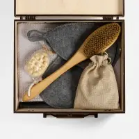 Банный набор Great Heat Therapy, мужской, светло-серый Банный набор Great Heat Therapy, мужской, светло-серый