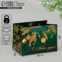 Пакет подарочный новогодний с широким дном &laquo;Роскошный Новый год&raquo;, 20 х 14 х 13.2 см, Новый год