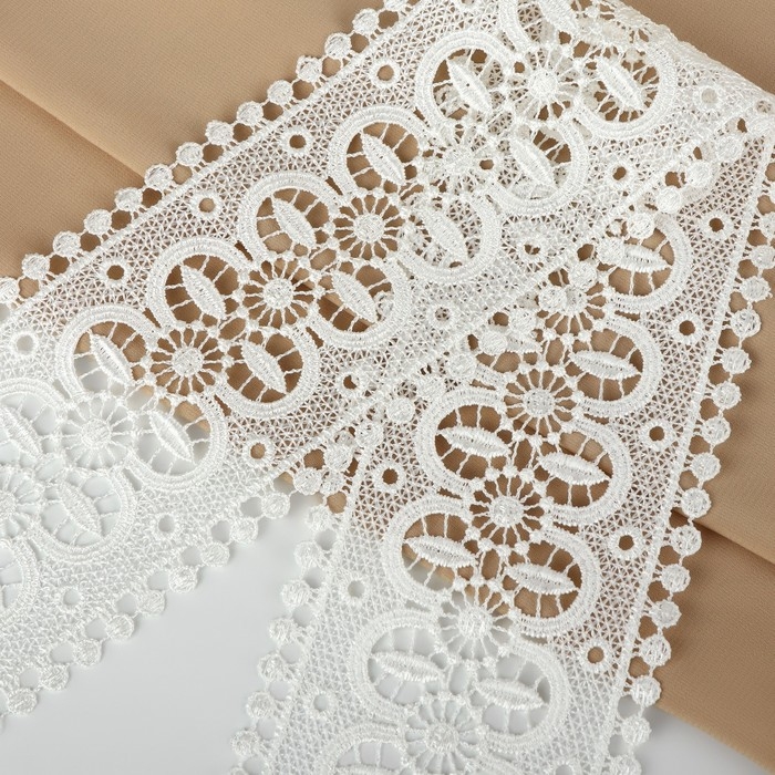 Кружево гипюровое, 83 мм &times; 11 &plusmn; 1 м, цвет айори