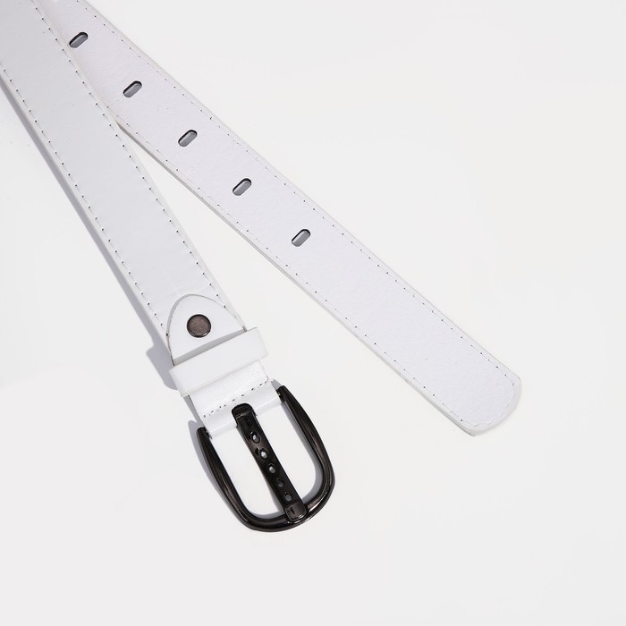 Ремень женский, ширина 2,8 см, винт, пряжка металл, цвет белый