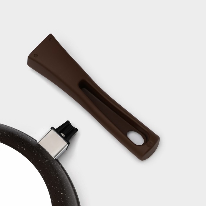 Набор кухонной посуды № 8 «Мраморная», крышка, антипригарное покрытие, цвет кофейный мрамор Набор кухонной посуды № 8 «Мраморная», крышка, антипригарное покрытие, цвет кофейный мрамор