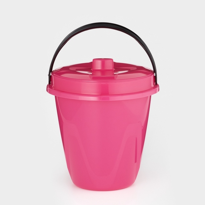 Ведро с крышкой &laquo;Лайт&raquo;, 5 л, цвет розовый
