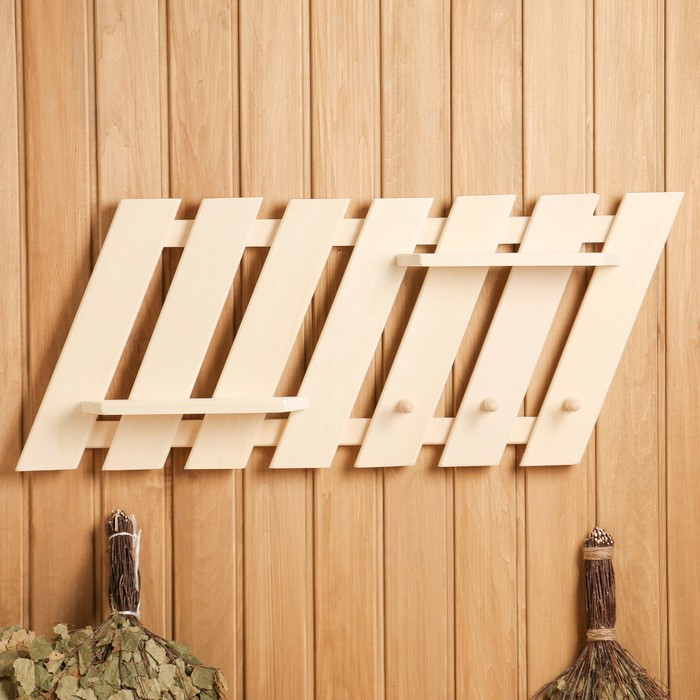 Полка вешалка "Зебра", 3 крючка, 85&times;34&times;11 см