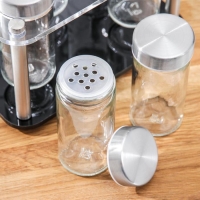 Набор для специй на подставке &laquo;Хай-тек&raquo;, 19&times;21,5 см, 90 мл, 4&times;9,5 см, 6 шт