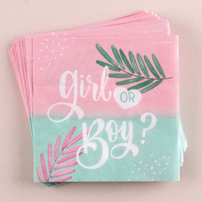 Гендер-пати. Салфетки бумажные «Girl or Boy», 25х25см, набор 20 шт. Гендер-пати. Салфетки бумажные «Girl or Boy», 25х25см, набор 20 шт.